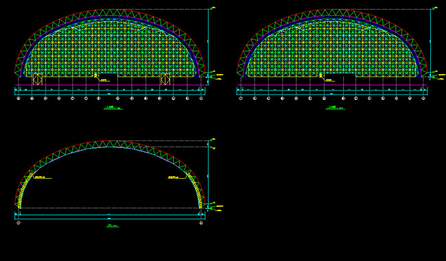 阿城跨度110米，拱高35_7米煤棚网架